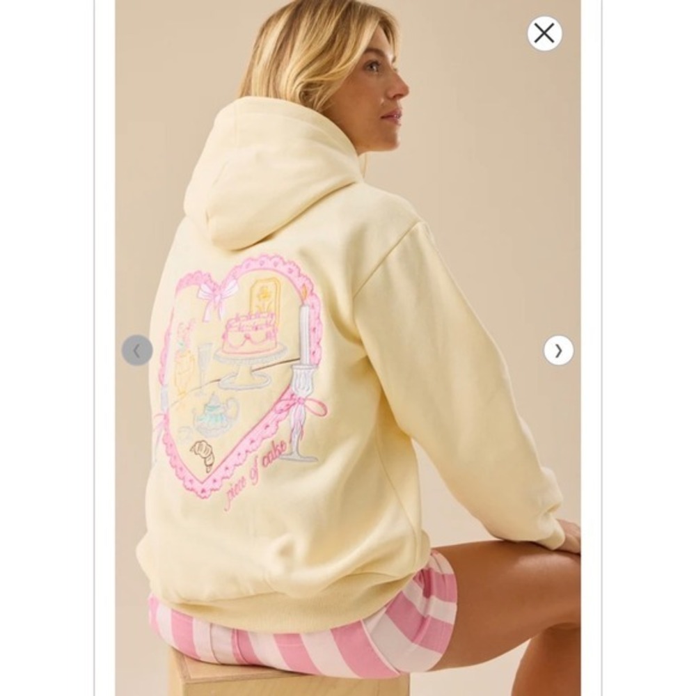 Altar'd‎ State Piece of Cake Embroidered Hoodie Yellow Size XXS
